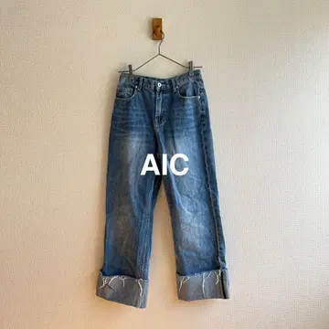 AIC. 빈티지 워시 와이드 데님 팬츠 K76