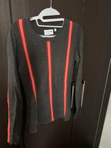 LACOSTE 그레이/오렌지 긴팔 스웨터 35