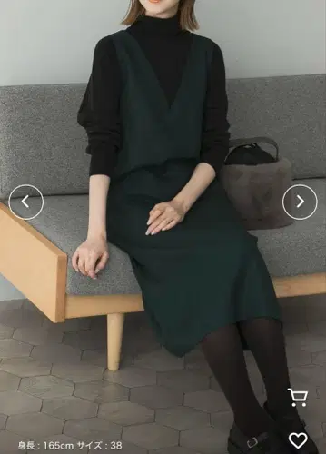 어반리서치 로쏘 UR TECH 점퍼 원피스 그린 38