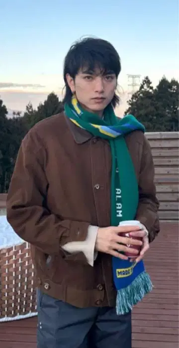 브라운 가죽 자켓 후카미 코우타