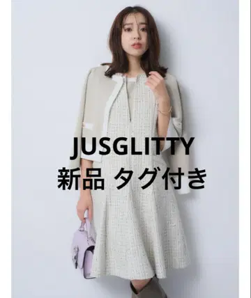 새상품 택 포함 JUSGLITTY 바 포함 플레어 점프 스커트 트위드 1