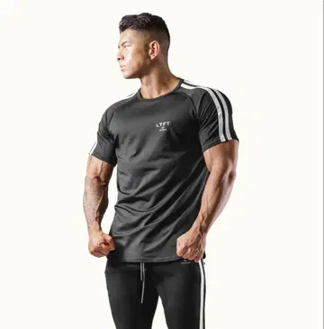 LYFT SLIM FIT 2 LINE T-SHIRT 2 - BLACK