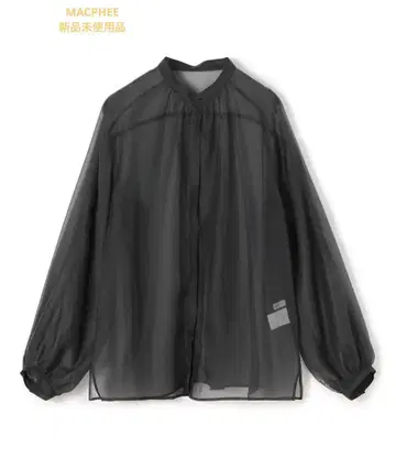 MACPHEE 소프트 오간자 밴드 카라 블라우스