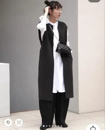 미사용 새상품 캘런솔로지 만테코 리버 롱 베스트 차콜