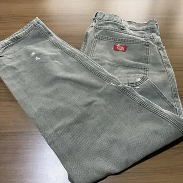 Dickies 페인터 팬츠 그레이 데미지 가공