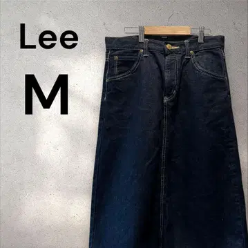 리 데님 스커트 인디고 블루 A라인 실루엣 M