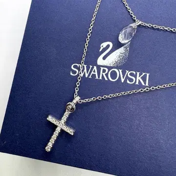 [ 새상품급 ] SWAROVSKI 스와로브스키 목걸이 크로스 x 드롭