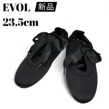 새상품 EVOL 발레 슈즈 23.5cm 리본 디자인 블랙