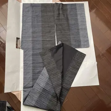 [ 새상품급 ] 다카야마 명주 멋진 가로 줄무늬 순수 실크