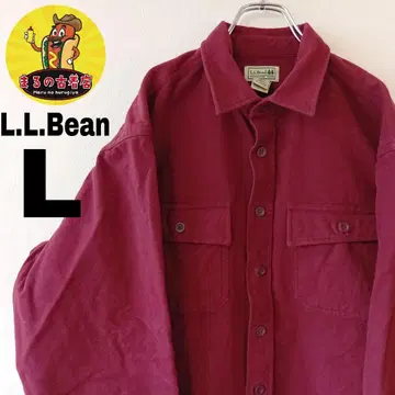 USA 구제 의류 L.L.Bean 헤비 플란넬 셔츠 L 크림슨