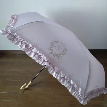 Maison de FLEUR 프릴 달린 우천 겸용 접이식 우산 핑크