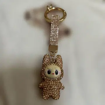 LABUBU 반짝이 키링 골드