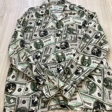 Schott 달러 지폐 패턴 반팔 셔츠
