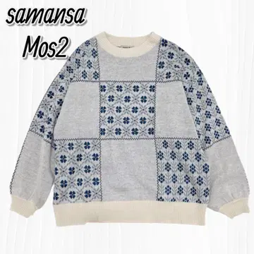 samansa mos2 패널 자카드 니트