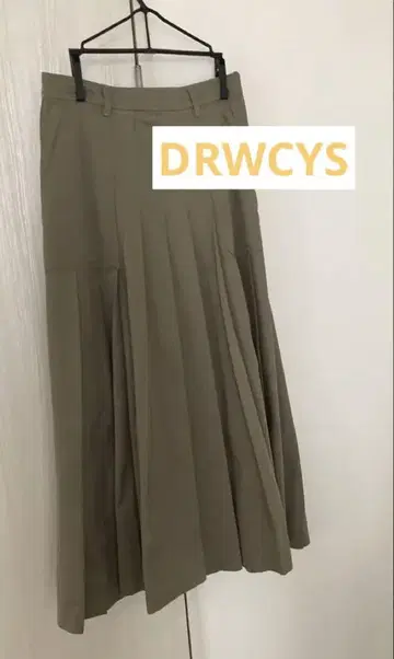 [ DRWCYS ] 카키 플리츠 롱 스커트 size1