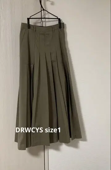 [ DRWCYS ] 카키 플리츠 롱 스커트 size1