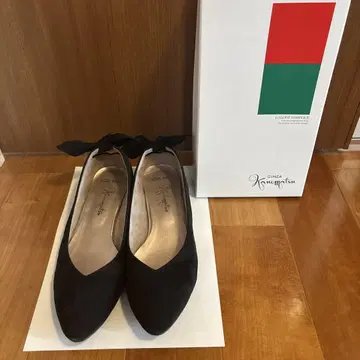 긴자 카네마츠 플랫슈즈 리본 25cm