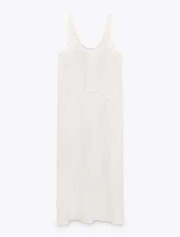[ ZARA ] 린넨 블렌드 코쿤 원피스 L 사이즈
