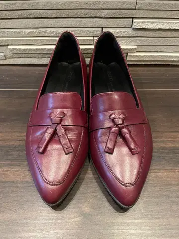 ecco 여성용 가죽 태슬 플랫 로퍼 23.5cm