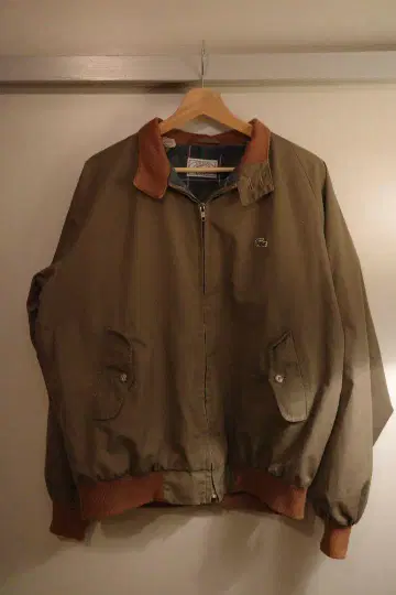 라코스테 80s 스윙탑 브라운 체크 안감 와니 자수 새상품급