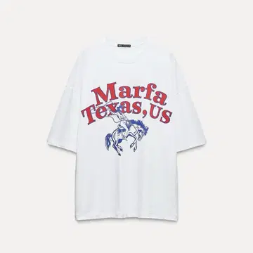 ZARA 텍스트 프린트 T셔츠 S