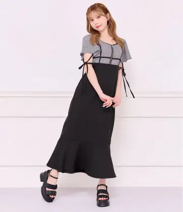 소매 플레어 머메이드 원피스 XL
