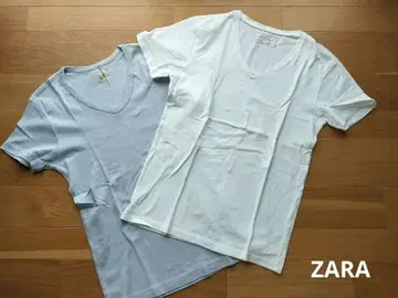 ZARA 무지 V넥 T셔츠 2장 세트