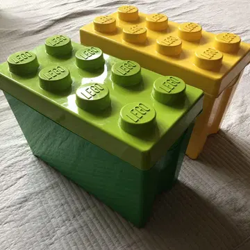 LEGO 블록형 보관 케이스 단품 옐로우 컬러 그린