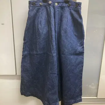 인디고 와이드 레그 스커트