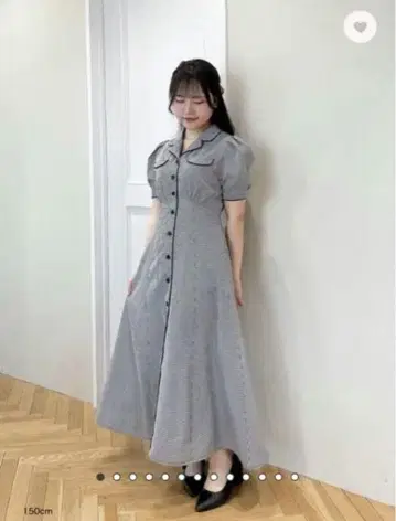 anmille 테일러드 파이핑 OP 깅엄