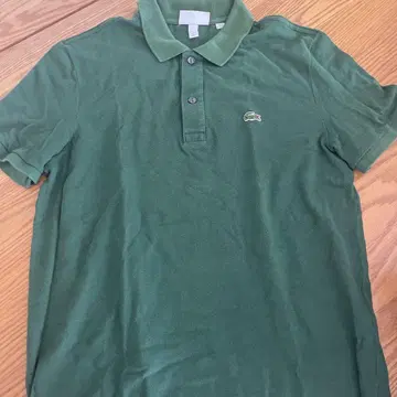 LACOSTE 슬림핏 그린 피케 셔츠 US L