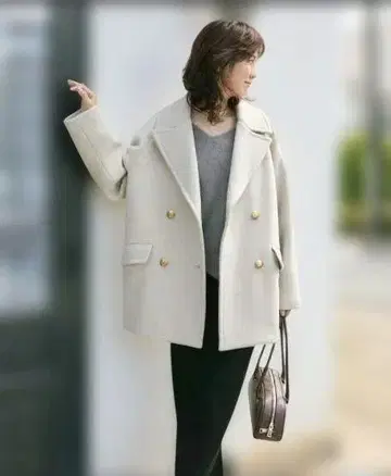 RIVE DROITE 래글런 P 코트 베이지