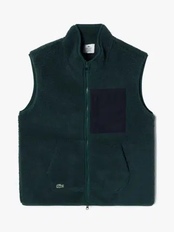 [ 새상품급 ] LACOSTE 플리스 베스트 M 다크 그린