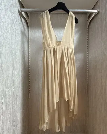 [ LEIWANDE ] 오간자 플리츠 원피스/베이지