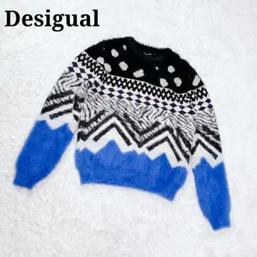 Desigual 데시구알 기하학 패턴 도트 무늬 제브라 패턴 니트
