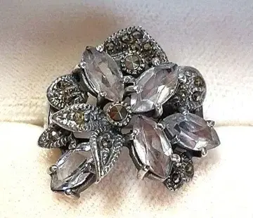 마카사이트 플로럴 클래식 엘레강트 보석 반지 빈티지