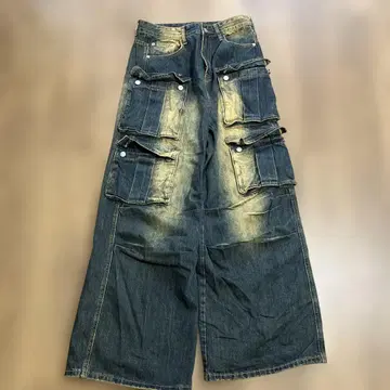 카고 포켓 부착 부츠컷 데님