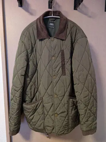 ZARA 퀼팅 블루종 카키