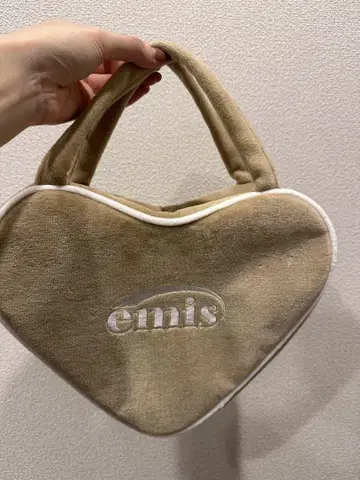 emis 하트형 핸드백 베이지