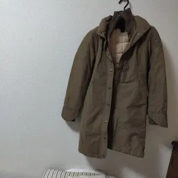 브라운 롱 코트 자수 포함