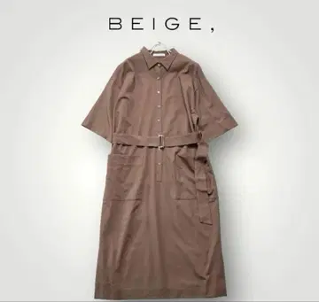 [새상품급] BEIGE 베이지 셔츠 원피스 벨트 포함 브라운 사이즈 4