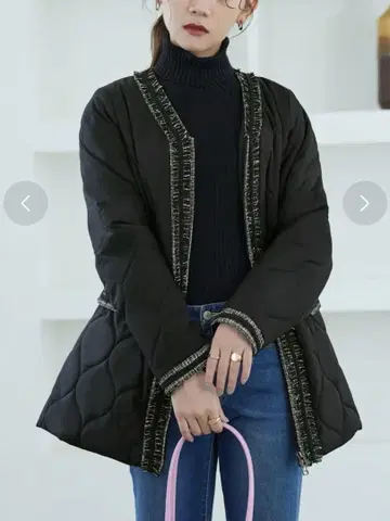 루이 부티크 퀼팅 코트 블랙 M