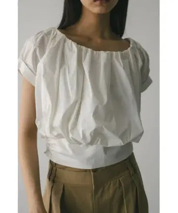 STYLEMIXER 숄더 개더 탑