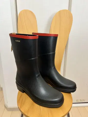 AIGLE 블랙 레인부츠 장화 36