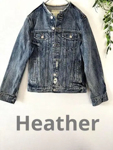새상품급 Heather 데미지 데님 자켓 블루