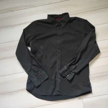 VANS 엔지니어드 클래식 긴팔 셔츠 L 블랙 화이트 스트라이프