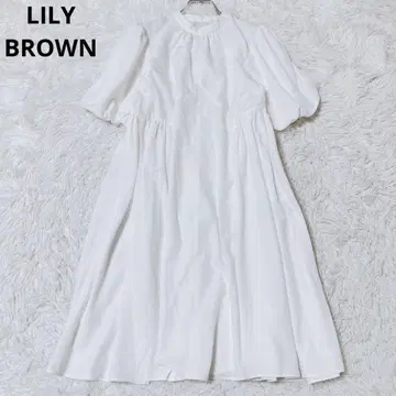 릴리 브라운 반팔 원피스 미니 기장 벌룬 슬리브 플레어 페미닌 F