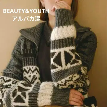 BEAUTY&YOUTH 알파카 블렌드 카우친 가디건 집업