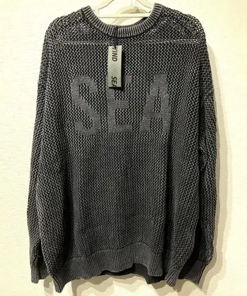 [ 새상품 ] WIND AND SEA MESH-KNIT 블랙 니트 스웨터