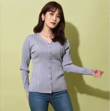 하트 옷장 리브 니트 가디건 overE